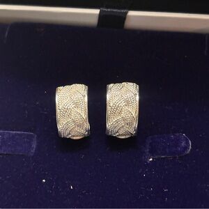 Vintage Napier Textured Silver Earrings (Clip-ons)